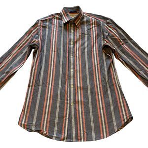 Teddy Stratford NYC Men’s Shirt Size 1 (Small) Striped Hidden Zipper 100% Cotton